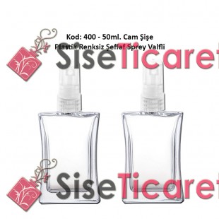 PARFÜM ŞİŞESİ KÖŞELİ CAM 50ml  Kod: 400 