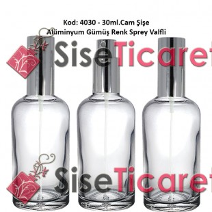 Alüminyum Spreyli CAM PARFÜM ŞİŞESİ 30ml Kod: 4030