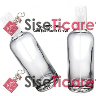 Plastik Spreyli Cam Parfüm Şişesi 50ml Kod: 4050