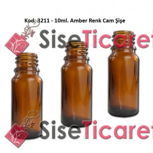 10ml. Amber/Kahverengi Cam Şişe Kod:3211 