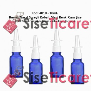 10ml. Burun Spreyli Kobalt Mavi Cam Şişe Kod 4010 