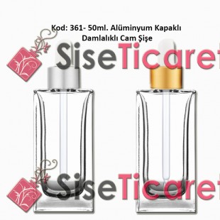 Cam Pipetli Damlalıklı Kozmetik Cam Şişe 50ml Kod: 361