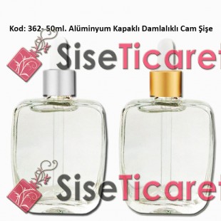 Cam Pipetli Damlalıklı Kozmetik Cam Şişe 50ml Kod: 362