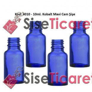 10ml. Kobalt Mavi Cam Şişe Kod: 4010 