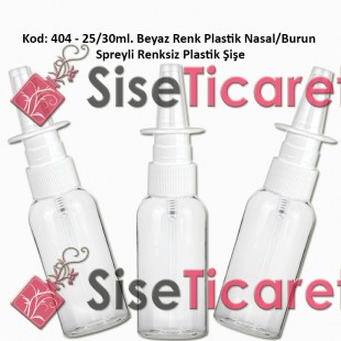 Burun Spreyli Plastik Şişe 25/30ml Kod: 404