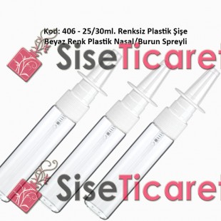 Burun Spreyli Plastik Şişe 25/30ml Kod: 406