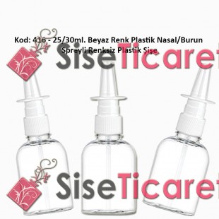 Burun Spreyli Plastik Şişe 25/30ml Kod: 416