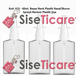 Burun Spreyli Plastik Şişe 40ml Kod: 415