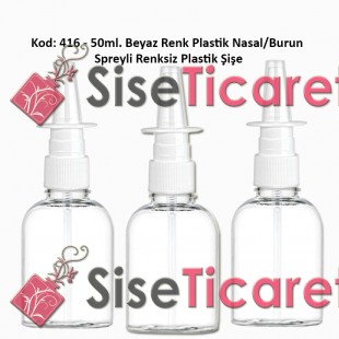 Burun Spreyli Plastik Şişe 50ml Kod: 416