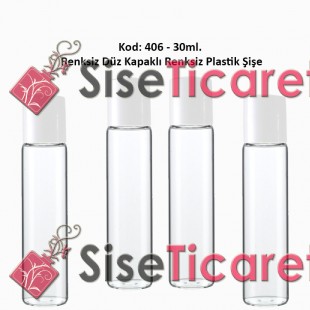 PLASTİK DÜZ KAPAKLI PLASTİK ŞİŞE 30ml Kod: 406 