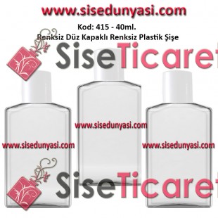 PLASTİK DÜZ KAPAKLI PLASTİK ŞİŞE 40ml Kod: 415 