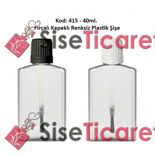 FIRÇALI KAPAKLI PLASTİK ŞİŞE 40ml Kod: 415 