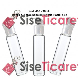 FLIPTOP - ÇITÇIT KAPAKLI PLASTİK ŞİŞE 30ml Kod: 406 