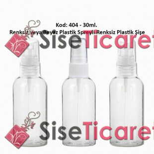 Plastik Parfüm Şişesi Plastik Spreyli 30ml Kod: 404 