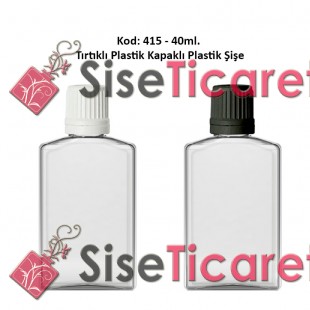 PLASTİK TIRTIKLI KAPAKLI PLASTİK ŞİŞE 40ml Kod: 415 